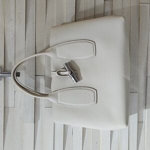 Longchamp Le Roseau M handbag in Ecru